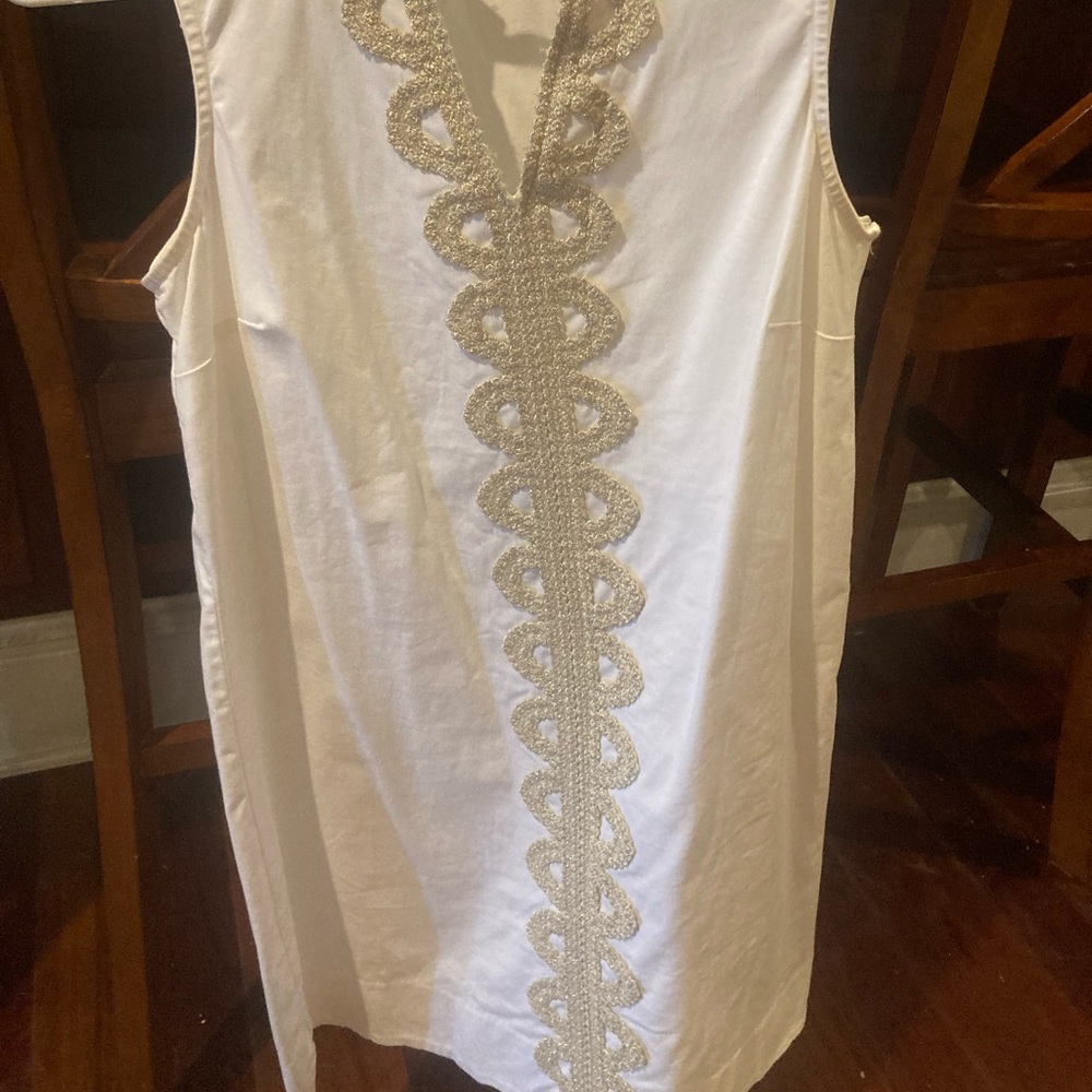 White Mud Pie dress with gold down the front